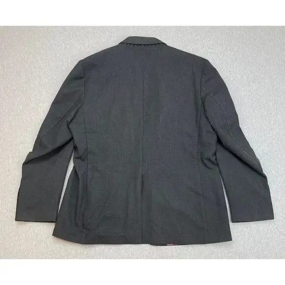 Robert Graham Blazer Men 46R Gray 100% Wool 2-Button Sports Jacket